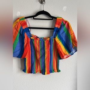 Rainbow Rouched Top